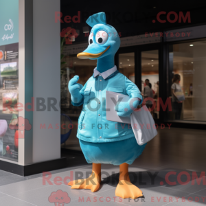 Cyan Goose mascottekostuum...