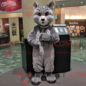 Gray Bobcat mascot costume...