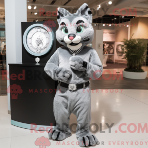 Grå Bobcat maskot kostume...