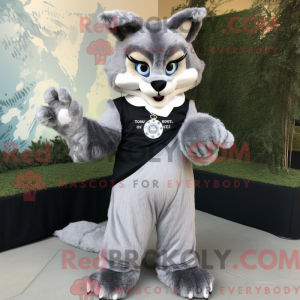 Grå Bobcat maskot kostume...
