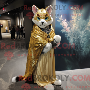 Gouden Lynx-mascottekostuum...