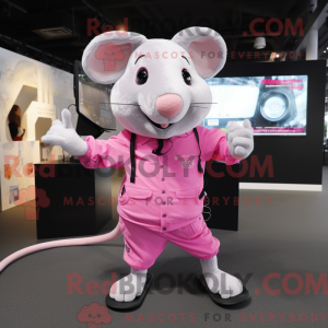 Pink Rat-mascottekostuum...