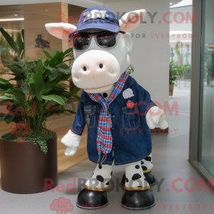 Navy Holstein Cow máscara...