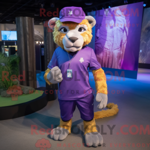 Paars Puma-mascottekostuum...