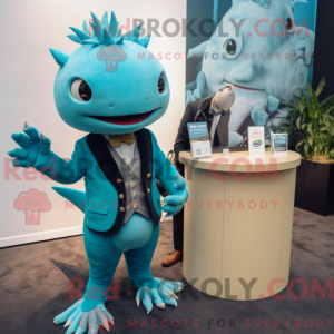 Cyan Axolotls máscara de...
