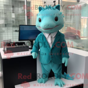 Cyan Axolotls máscara de...