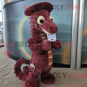 Maroon Seahorse mascot...