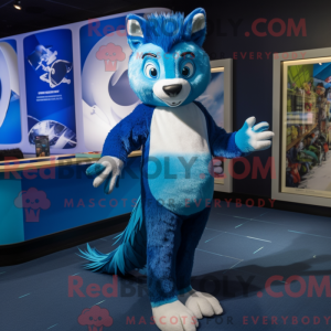 Blå Skunk maskot kostume...
