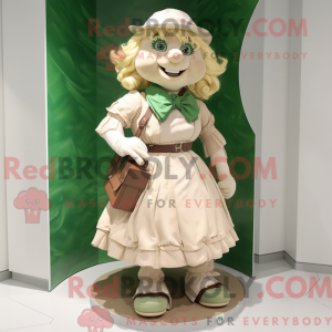 Beige Leprechaun maskot...