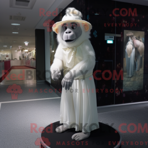 White Monkey maskot kostume...
