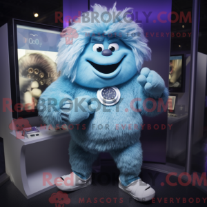 Himmelblå Yeti maskot...