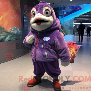 Purple Salmon mascot...