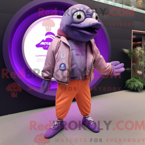 Lilla laks maskot drak...