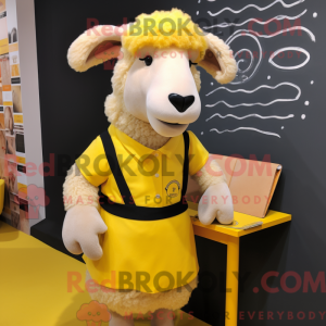 Yellow Suffolk Sheep mascot...