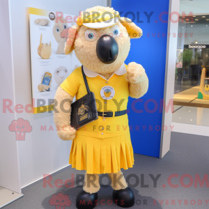 Yellow Suffolk Sheep mascot...