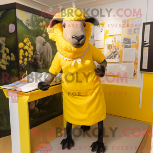 Gul Suffolk Sheep maskot...
