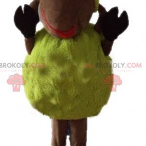 Mascota de oveja amarilla y marrón suave y peluda -