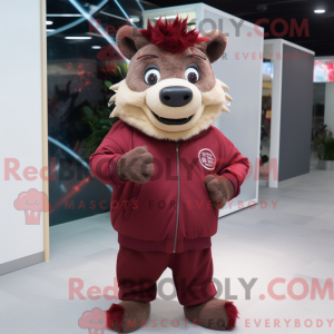 Maroon Wild Boar maskot...