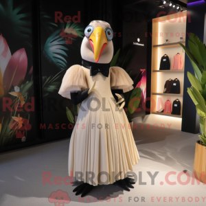 Beige Toucan mascot costume...