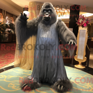 Grå Gorilla maskot kostume...