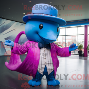 Magenta Blue Whale mascot...