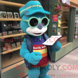 Teal Rainbow Maskottchen...