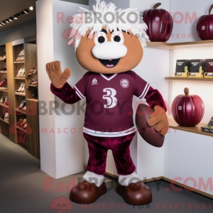 Maroon Apple maskot kostume...