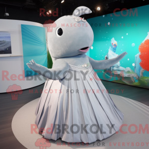 Sølv Narhval maskot kostume...