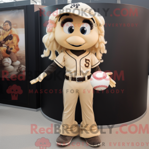 Beige hekse maskot kostume...