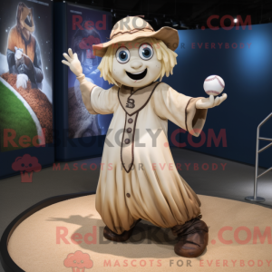 Beige hekse maskot kostume...