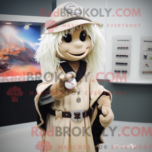 Beige Witch mascot costume...