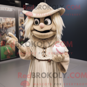 Beige hekse maskot kostume...