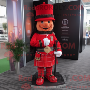 Red Bagpipe mascot costume...
