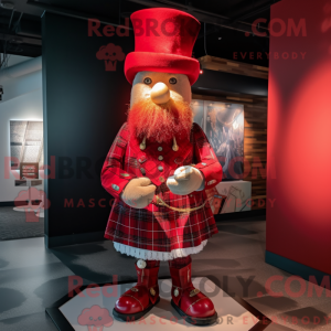 Red Bagpipe mascot costume...