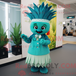 Teal Pineapple Maskottchen...