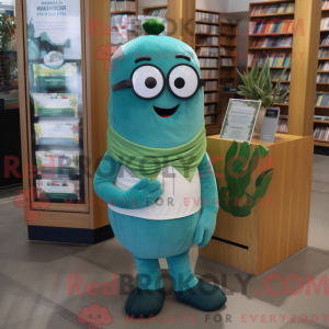 Teal Cucumber Maskottchen...