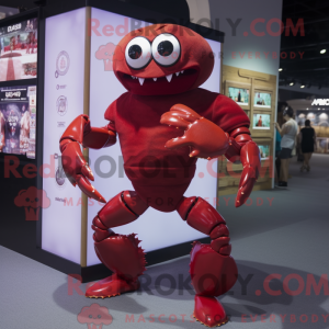 Maroon Crab maskot kostume...