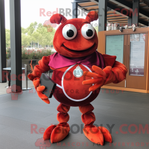 Maroon Crab-mascottekostuum...