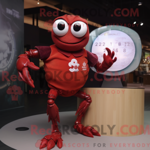 Maroon Crab maskot kostume...