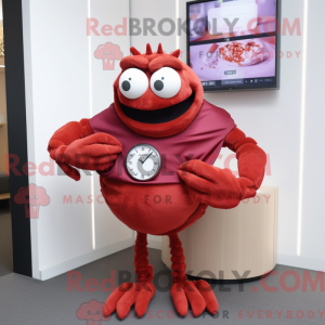 Maroon Crab maskot kostume...