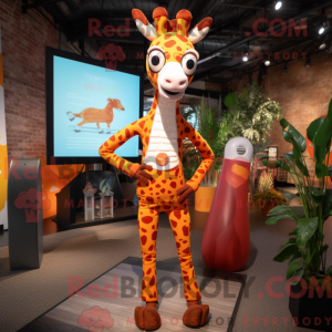 Rust Giraffe mascot costume...