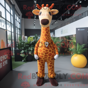 Rust Giraffe mascot costume...
