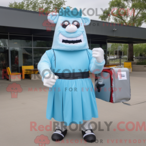 Sky Blue Bbq Ribs mascot...