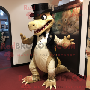 Tan Dragon mascottekostuum...