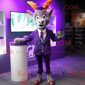 Purple Deer maskot kostume...