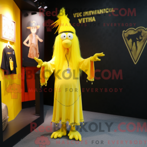 Gul heks maskot kostume...
