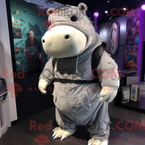 Silver Hippopotamus mascot...