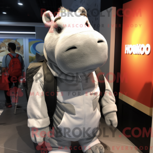 Silver Hippopotamus mascot...