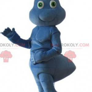 Velmi roztomilý a usměvavý modrý mravenec maskot -