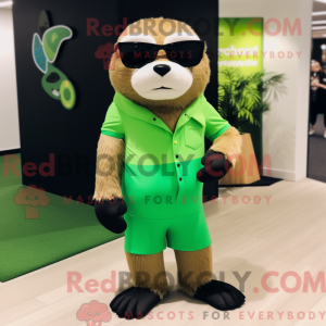 Lime Green Otter maskot...
